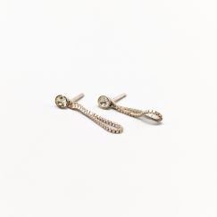 Aretes en Plata con Piedras Blancas S830 0.54g 17mm