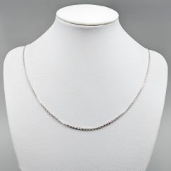50cm Cadena de Cable de Corte Plano en Oro Blanco 14K 4.23g