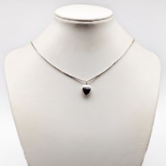 41.5cm Cadena de caja de Plata con Colgante Corazón S830 4.93g