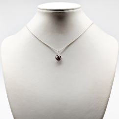 45cm Cadena de caja en Plata con Colgante Piedra de nacimiento Enero S830 2.34g