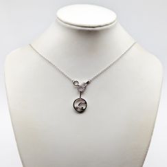 43.5cm Cadena Belcher de Plata con Piedras S925 5.22g