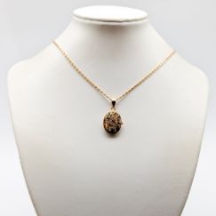 Brazalete de oro entrelazado de 43cm con medallón 18K 9.06g