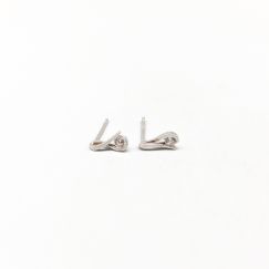 Pendientes de Plata Símbolo de Eternidad con Piedras Blancas S925 0.57g 10mm