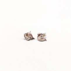 Aretes en Plata con Piedras blancas S925 1.04g 12mm