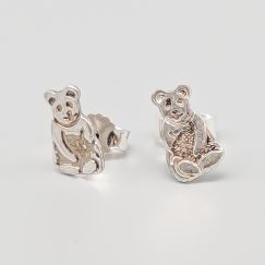 Pendientes en Plata de pandas S925 0.92g 10mm