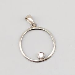 Aretes en Plata con Piedras Blancas S925 0.76g 20mm