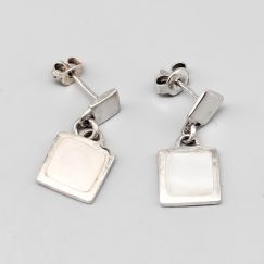 Brincos em Prata com Pedras S925 4.02g 21mm