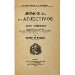 MEMORIAL DE LOS ADJETIVOS DE LA LENGUA PORTUGUESA. [Volumen I].