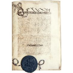 TRATADO DE TORDESILLAS. (RESCATES). 1494. [FACSÍMILE VERSIÓN CASTELLANA, 1985 - SIN EL VOL. DE TEXTO.]