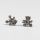 Aretes de plata ositos de peluche con piedra blanca S925 1.18g 7mm
