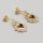 Aretes de Corazones de Oro con Piedras 14K 4.32g 20mm