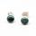 Aretes de Plata con Piedras Verdes S925 1.33g 6mm