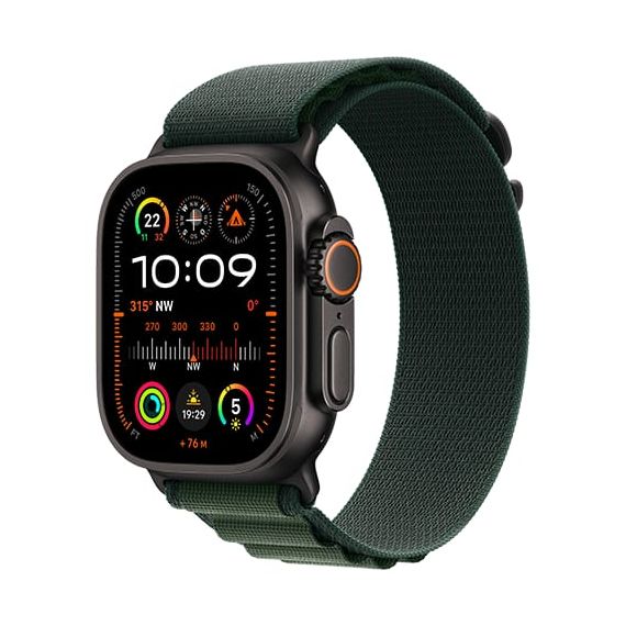Reloj Apple Watch Ultra 2 (2024) LTE 49mm Caja de Titanio Negro con Alpine Loop S - Verde Oscuro