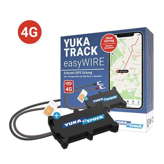 IoT YUKAtrack easyWire 4G AIO Rastreador GPS para Coche con SIM + Datos Ilimitados