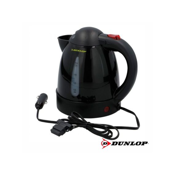 Hervidor de Agua Eléctrico Dunlop 0.8L 12V 150W (Tetera de Viaje Portátil con Conector para Mechero, Ideal para Coche y Caravana)