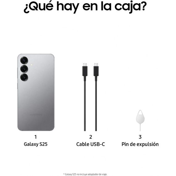 Smartphone Samsung Galaxy S25 5G (256 GB, 12 GB RAM, Pantalla Dynamic AMOLED 2X de 6.2", Procesador Snapdragon 8 Elite, Libre) — Silver, 4 image