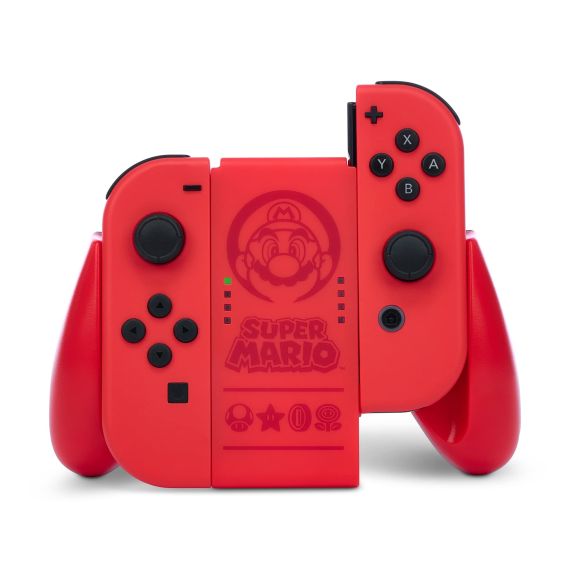 Soporte de Mandos PowerA Joy-Con Comfort Grip Super Mario Red para Nintendo Switch (Diseño Ergonómico, Licencia Oficial)