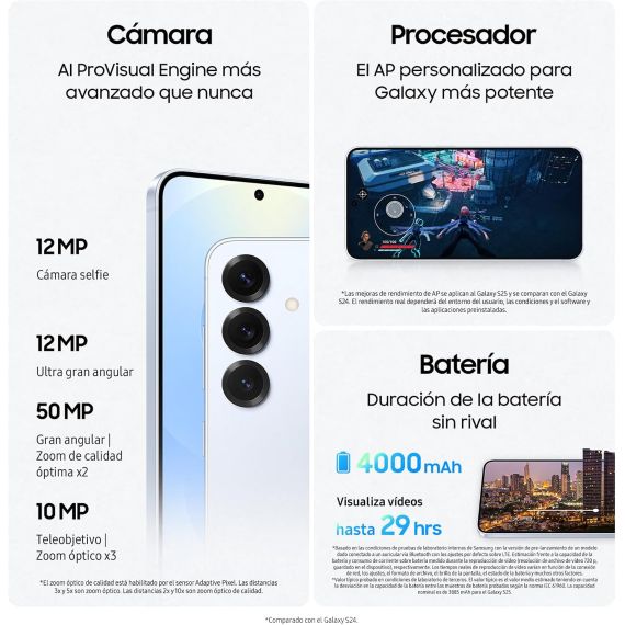 Smartphone Samsung Galaxy S25 5G (256 GB, 12 GB RAM, Pantalla Dynamic AMOLED 2X de 6.2", Procesador Snapdragon 8 Elite, Libre) — Silver, 3 image