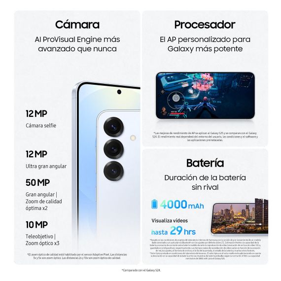 Smartphone Samsung Galaxy S25 5G (256 GB, 12 GB RAM, Pantalla Dynamic AMOLED 2X de 6.2", Procesador Snapdragon 8 Elite, Libre) (Navy Blue) — Azul Marino, 3 image