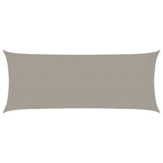 Toldo de Vela Rectangular vidaXL en HDPE 160 g/m² (2x5 m, Protección UV, Transpirable) — Gris Claro