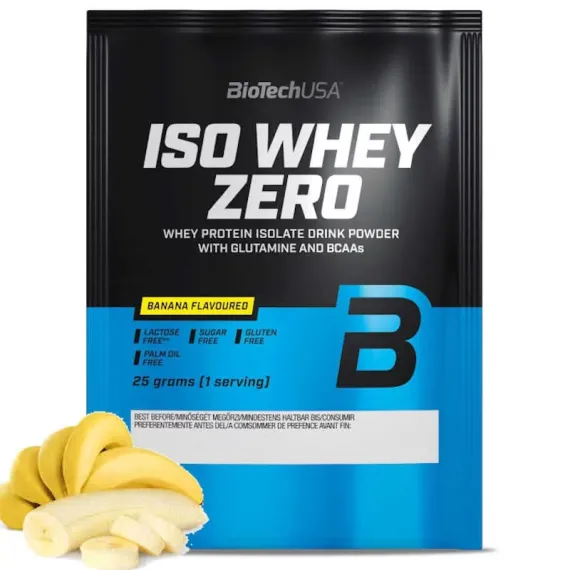 Proteína Aislada BioTechUSA Iso Whey Zero Sabor Vainilla 25g (Fórmula Premium Native Whey, Alta Pureza, Sin Lactosa)