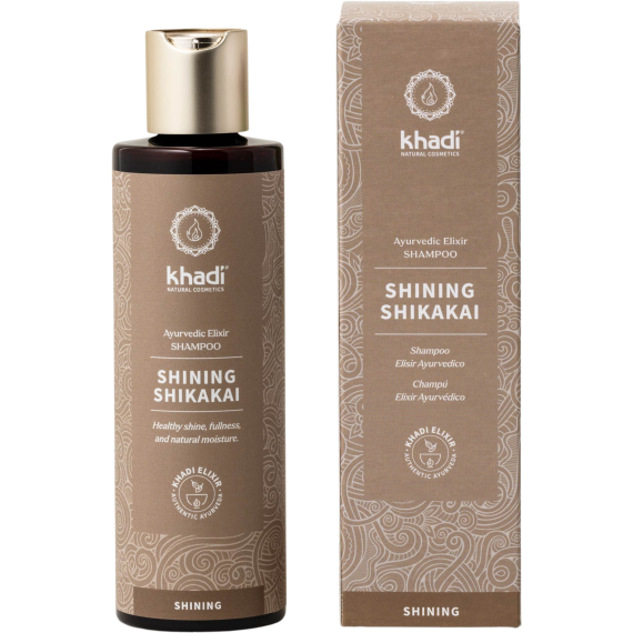 Champú de Brillo Natural Khadi Shikakai 200ml (Cuidado Capilar Ayurvédico, Hidratación, Elasticidad y Brillo Intenso)