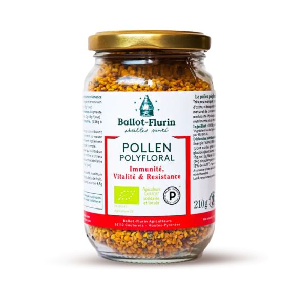 Polen Polifloral Biológico Ballot-Flurin 210g (Suplemento Alimenticio Apícola Premium, Energía y Vitalidad Dinámica)