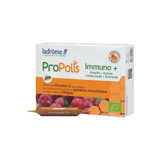 Suplemento Alimentario Ladrôme Própolis Inmunoestimulador Más (20 Ampollas de 10ml, Defensas Naturales y Vitalidad)