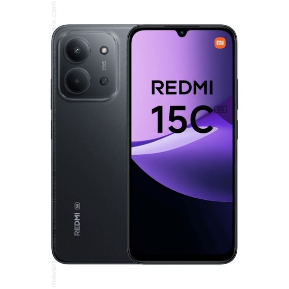 Smartphone Xiaomi Redmi 15C 128GB / 4GB RAM, Dual SIM, Pantalla de Alta Definición, Batería de Larga Duración — Negro Midnight