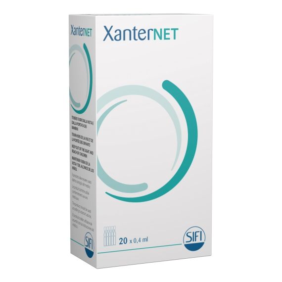 Gel Oftálmico Xanternet (Paquete de 20 Monodosis de 0,4ml, Protección Corneal y Lubricación Ocular con Antibiótico)