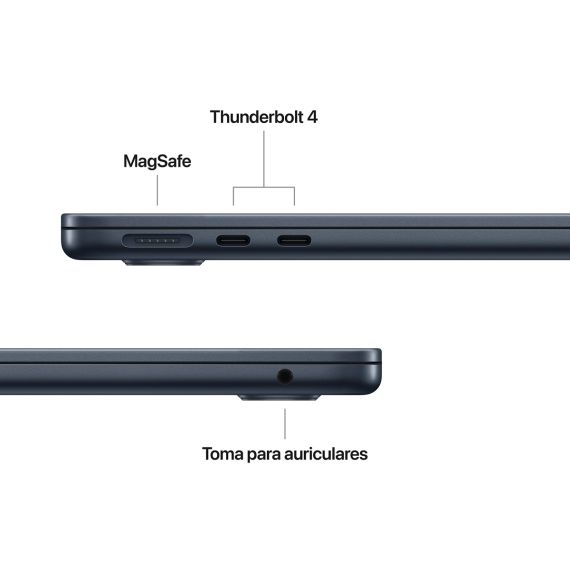 Ordenador Portátil Apple MacBook Air 13.6" (Chip M5, 16 GB RAM Unificada, 512 GB SSD, Teclado Retroiluminado) — Medianoche / Diseño Silencioso Sin Ventilador, 3 image