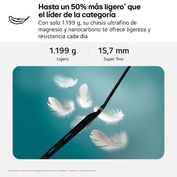 Ordenador Portátil Ultraligero LG Gram 16 2025 16Z90T-G.AD88B (Intel Core Ultra 7, Intel Arc, 32GB RAM, 1TB SSD, 16" WQXGA, Win 11 Pro), 3 image