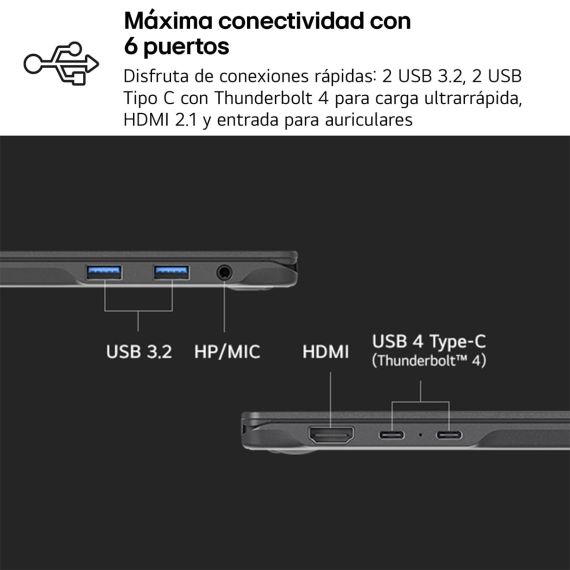 Ordenador Portátil Ultraligero LG Gram 16 2025 16Z90T-G.AD88B (Intel Core Ultra 7, Intel Arc, 32GB RAM, 1TB SSD, 16" WQXGA, Win 11 Pro), 4 image