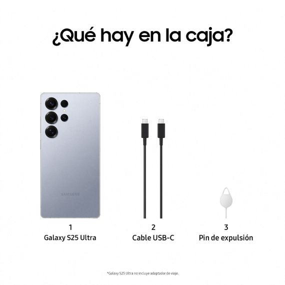 Smartphone Samsung Galaxy S25 Ultra (512 GB, 12 GB RAM, 5G, Pantalla Dynamic AMOLED 2X 6.9", Dual SIM, Libre) — Plata Titanio / Azul (Titanium Silverblue) con S Pen, 4 image