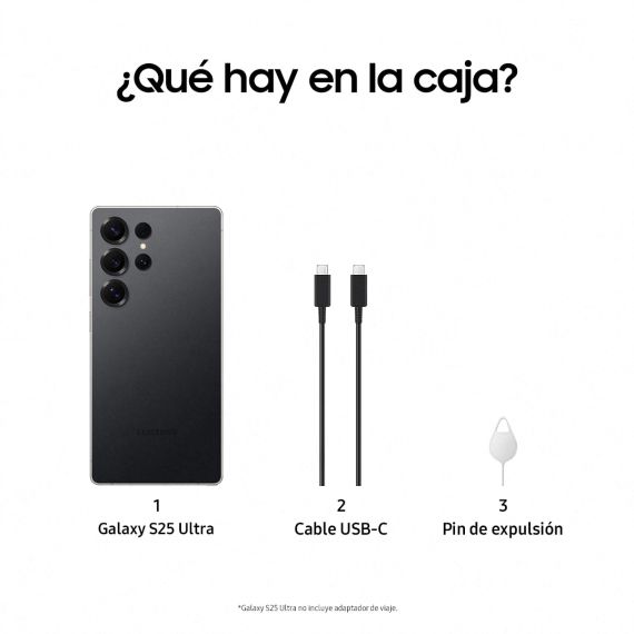 Smartphone Samsung Galaxy S25 Ultra (256 GB, 12 GB RAM, 5G, Pantalla Dynamic AMOLED 2X 6.9", Dual SIM, Libre) — Negro Titanio (Titanium Black) con S Pen, 4 image