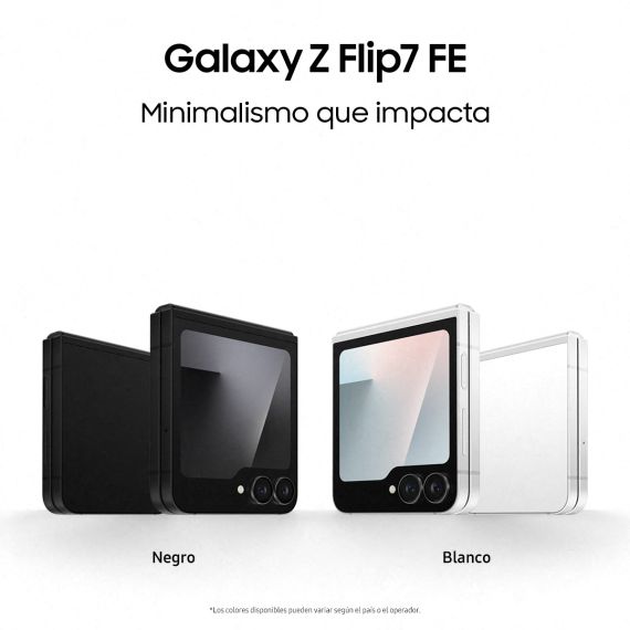 Smartphone Plegable Samsung Galaxy Flip7 FE 5G (256 GB, 8 GB RAM, Pantalla Dinámica de 6.7", FlexWindow, Libre) — White, 2 image
