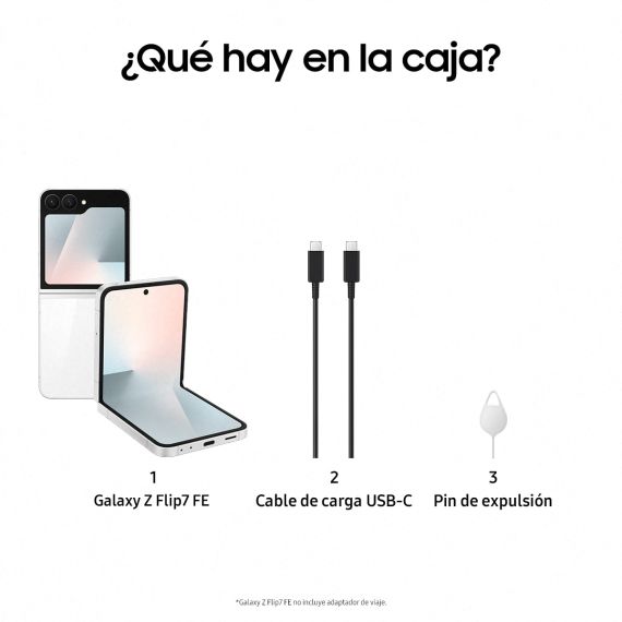 Smartphone Plegable Samsung Galaxy Flip7 FE 5G (256 GB, 8 GB RAM, Pantalla Dinámica de 6.7", FlexWindow, Libre) — White, 5 image