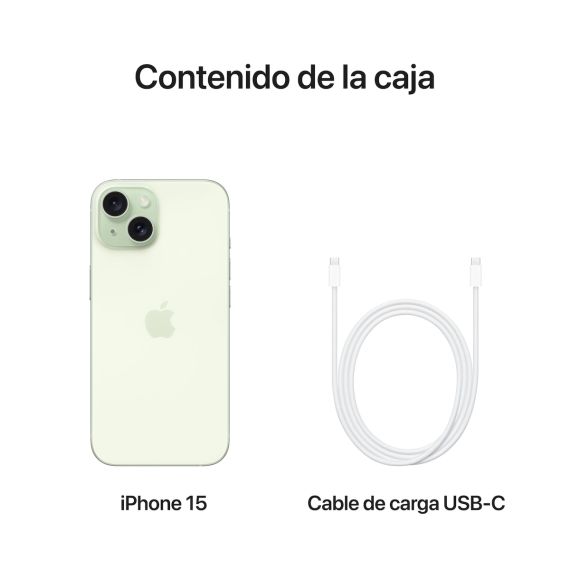 Smartphone Apple iPhone 15 (256 GB, Pantalla Super Retina XDR 6.1", Cámara Doble de 48 MP, Dynamic Island) — Verde, 4 image