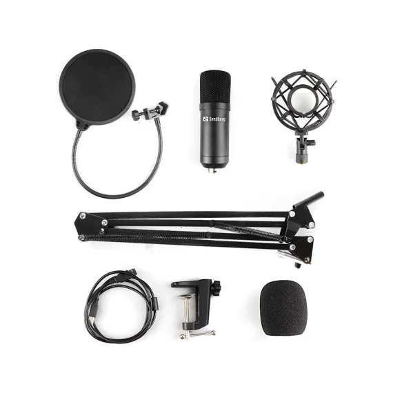 Kit de Micrófono USB Sandberg Streamer con Brazo Ajustable y Filtro Antipop (Grabación de Voz Superior, Estructura Metálica, Plug & Play), 2 image