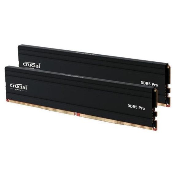 Kit de Memoria RAM Crucial Pro 48 GB (2x24 GB) DDR5 6000MHz CL48 (Intel XMP 3.0 / AMD EXPO, UDIMM) — Negro Mate