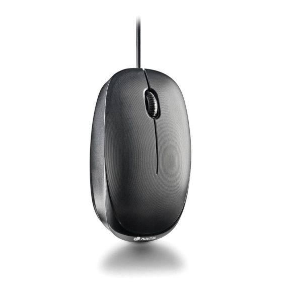 Ratón Óptico NGS Flame-C USB-C con Cable (Diseño Ergonómico, Cable de 1.5m, Plug & Play) — Negro
