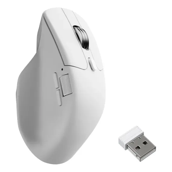 Ratón Inalámbrico Keychron M6 Dual-Mode (Bluetooth 5.1 / 2.4GHz / USB-C), Sensor PixArt 3395, 26000 DPI, 1000Hz — Blanco