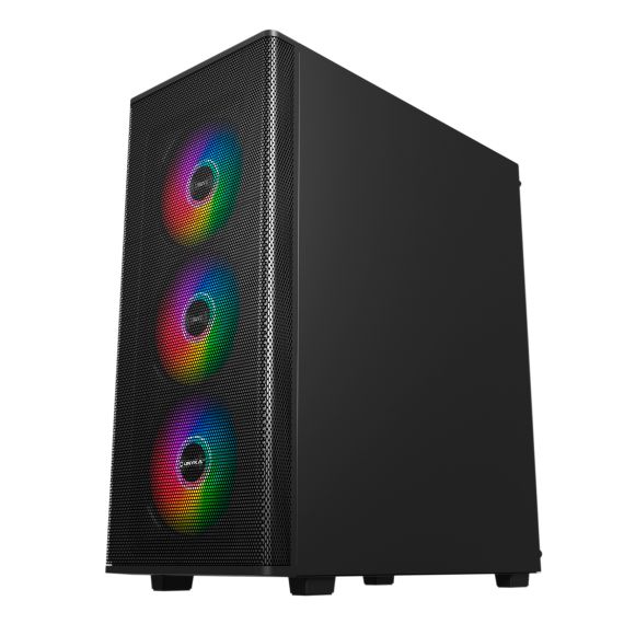 Caja de PC UNYKAch Gaming MIR 100 ATX Mid-Tower (Panel Lateral Transparente, Gestión de Cables Avanzada, Hub USB 3.0) — Negro, 3 image