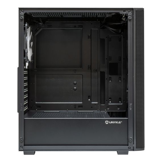 Caja de PC UNYKAch Gaming MIR 100 ATX Mid-Tower (Panel Lateral Transparente, Gestión de Cables Avanzada, Hub USB 3.0) — Negro, 2 image