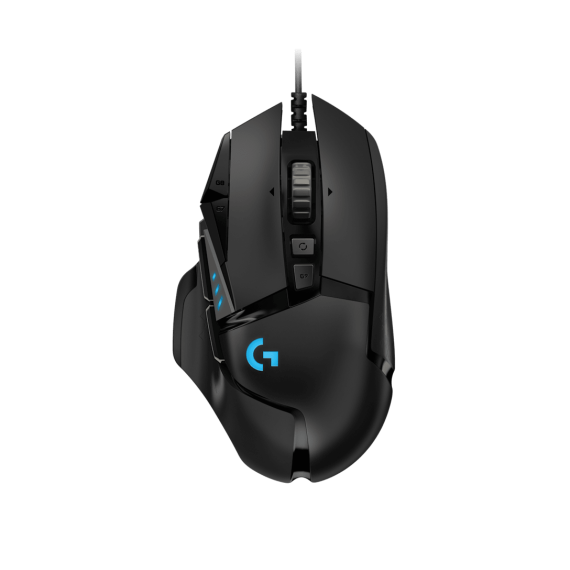 Ratón Gaming Logitech G502 HERO High Performance (Sensor HERO 25K, 11 Botones Programables, Pesos Ajustables, RGB Lightsync) — Negro