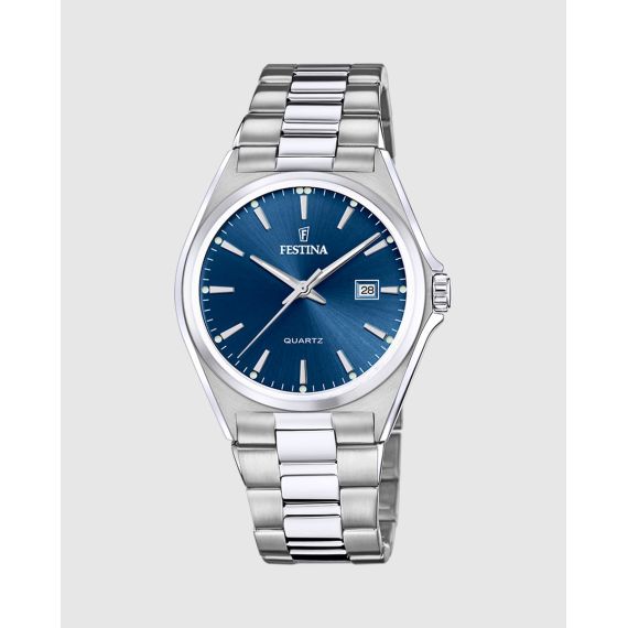Reloj Festina Classic para Hombre F20552/3 — Esfera Negra Sunray con Brazalete de Acero Inoxidable