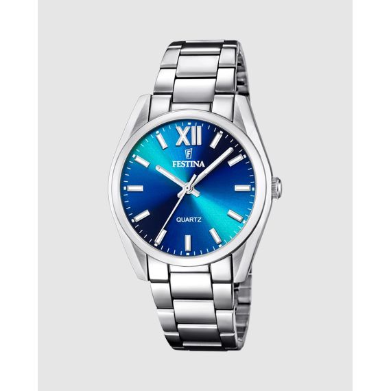 Reloj Festina Boyfriend para Mujer F20622/1 — Esfera Azul Sunray Metálica con Brazalete de Acero Inoxidable