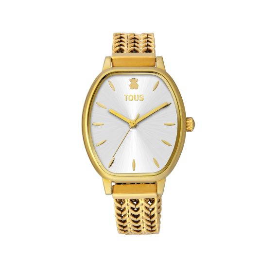 Reloj Analógico Tous Oro Oro Rectangular (Analógico, Mujer, Dorado y Plateado Bicolor, 30 m)