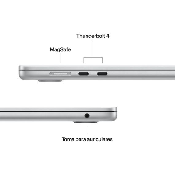 Ordenador Portátil Apple MacBook Air de 15" (Chip M5, 16 GB RAM, 512 GB SSD, CPU 10 núcleos, GPU 10 núcleos) — Plateado, 3 image