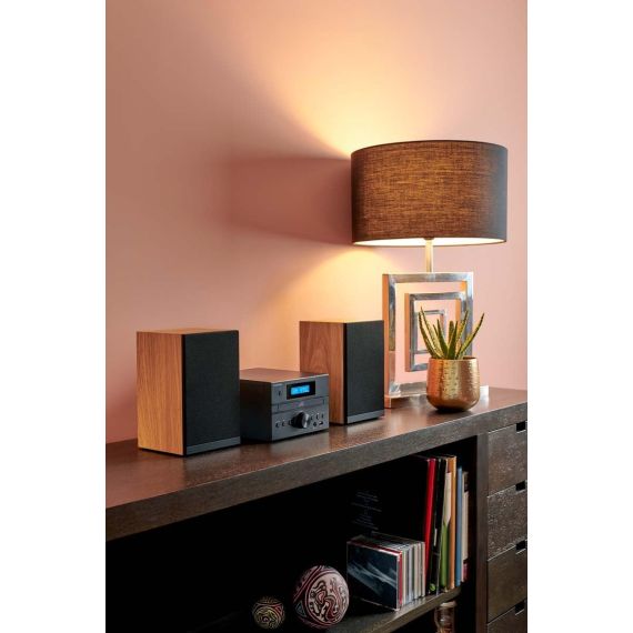 Micro Sistema Hi-Fi THOMSON MIC123BT (Bluetooth, Reproductor CD, USB, Radio FM, 30W) — Madera Negra, 2 image